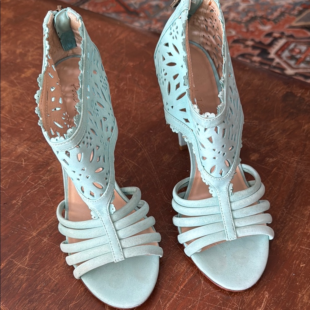 Turquoise Laser Cut Heels
